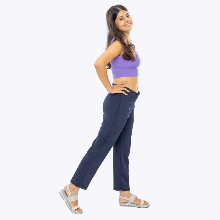 All-Day Easy Move Stretch Straight Fit Cigarette Pants - Navy Blue