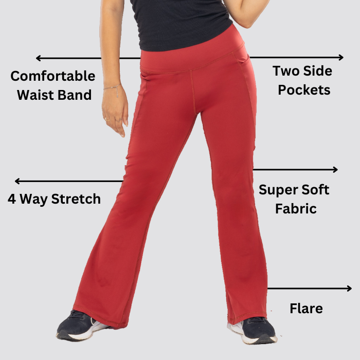 AnyWear Flare Pants - Maroon