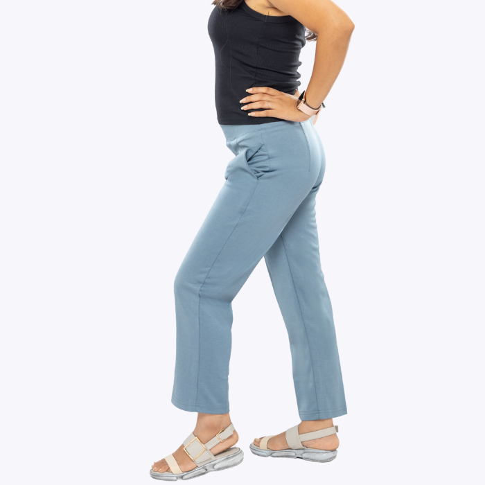 All-Day Easy Move Stretch Straight Fit Cigarette Pants - Sky Blue