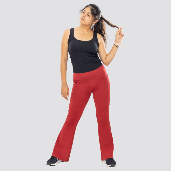 AnyWear Flare Pants - Maroon