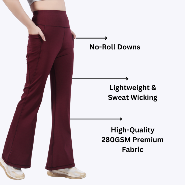 AnyWear Flare Pants - Ruby Wine