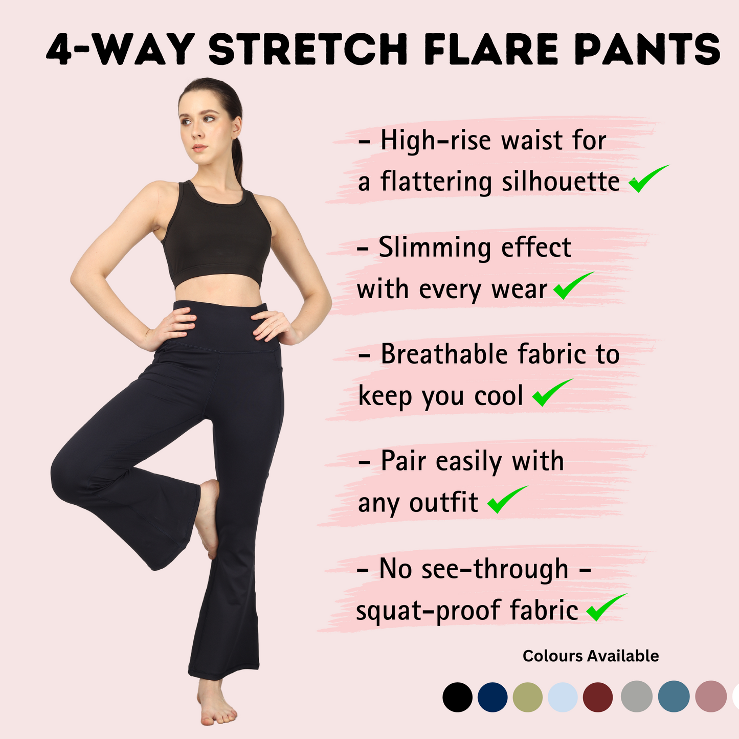 AnyWear Flare Pants - Royal Black