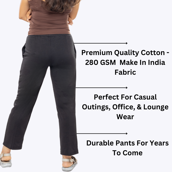 All-Day Easy Move Stretch Straight Fit Cigarette Pants - Royal Black