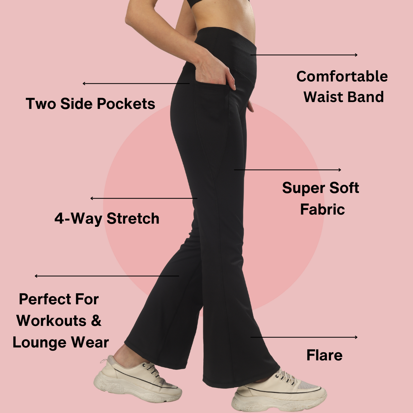 AnyWear Flare Pants - Royal Black
