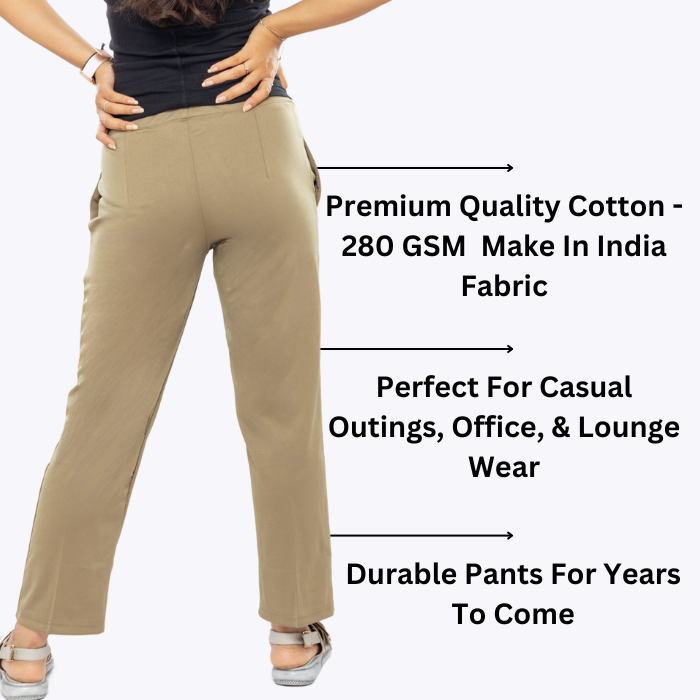 All-Day Easy Move Stretch Straight Fit Cigarette Pants - Classic Khaki
