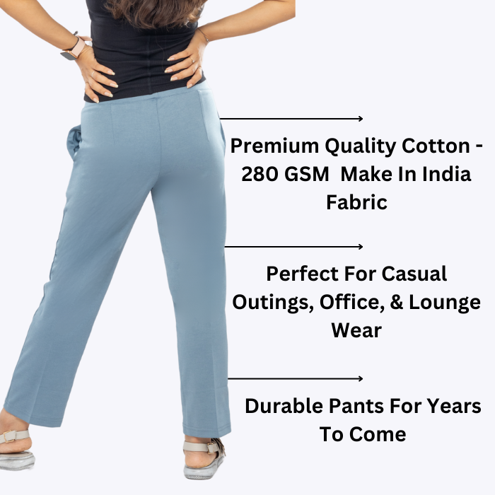 All-Day Easy Move Stretch Straight Fit Cigarette Pants - Sky Blue