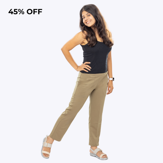 All-Day Easy Move Stretch Straight Fit Cigarette Pants - Classic Khaki