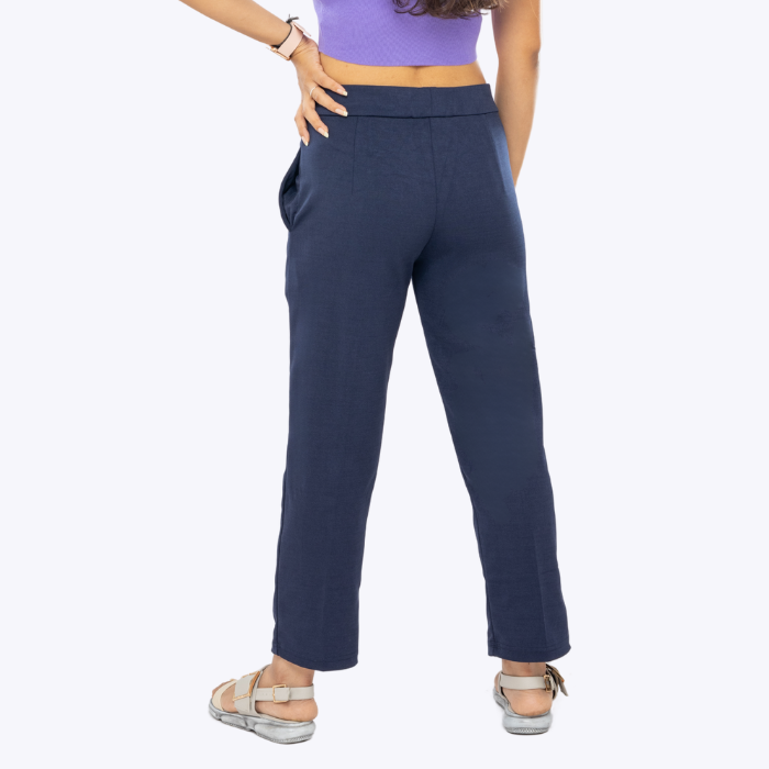 All-Day Easy Move Stretch Straight Fit Cigarette Pants - Navy Blue