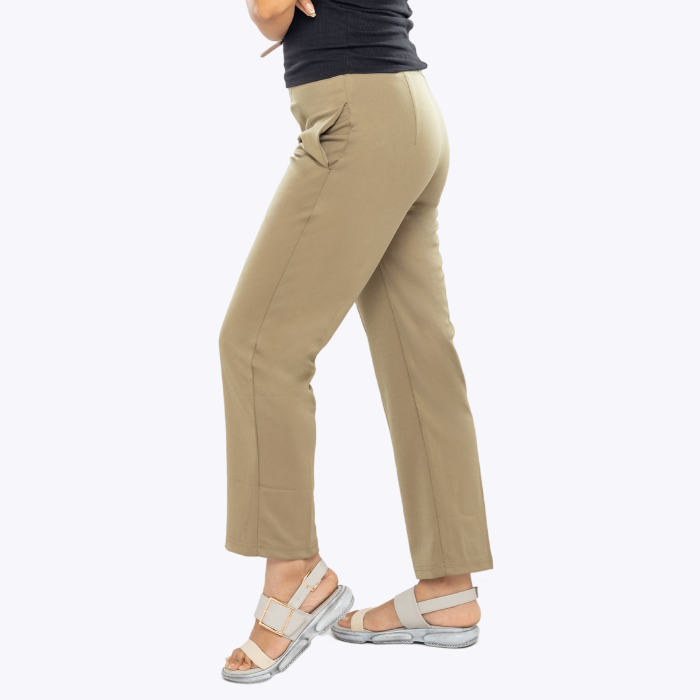 All-Day Easy Move Stretch Straight Fit Cigarette Pants - Classic Khaki